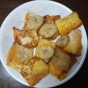 パン耳とバターなバナナでフレンチトースト変化球♪